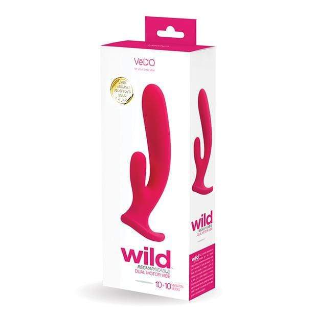 VeDO - Wild Rechargeable Dual Rabbit Vibrator (Pink) -  Rabbit Dildo (Vibration) Rechargeable  Durio.sg