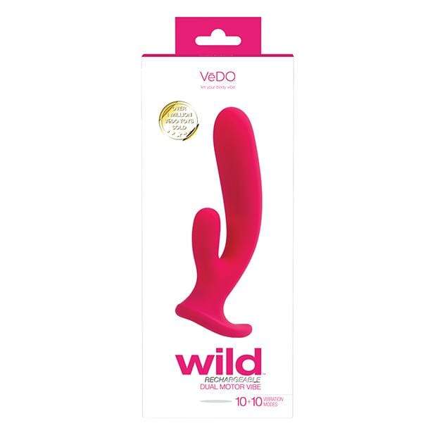 VeDO - Wild Rechargeable Dual Rabbit Vibrator (Pink) -  Rabbit Dildo (Vibration) Rechargeable  Durio.sg