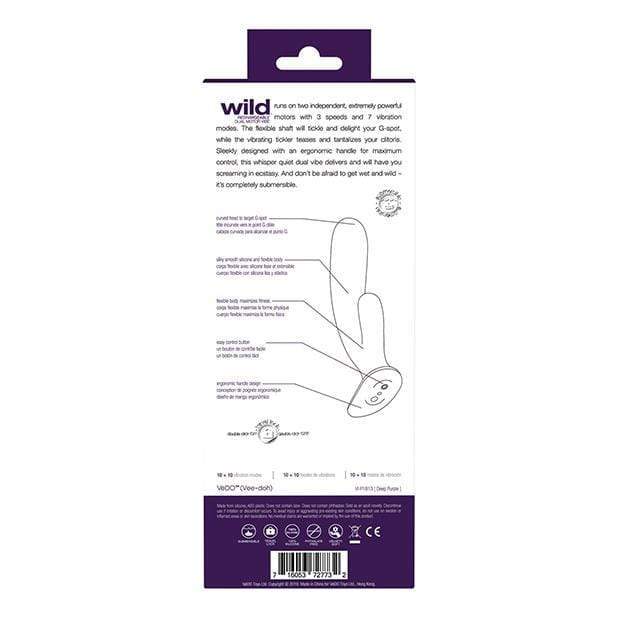 VeDO - Wild Rechargeable Dual Rabbit Vibrator (Purple) -  Rabbit Dildo (Vibration) Rechargeable  Durio.sg