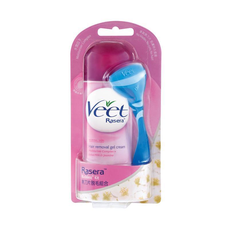 Veet - Rasera Bladeless Kit with Hair Removal Gel Cream for Normal Skin 150 ml -  Hair Removal Cream  Durio.sg