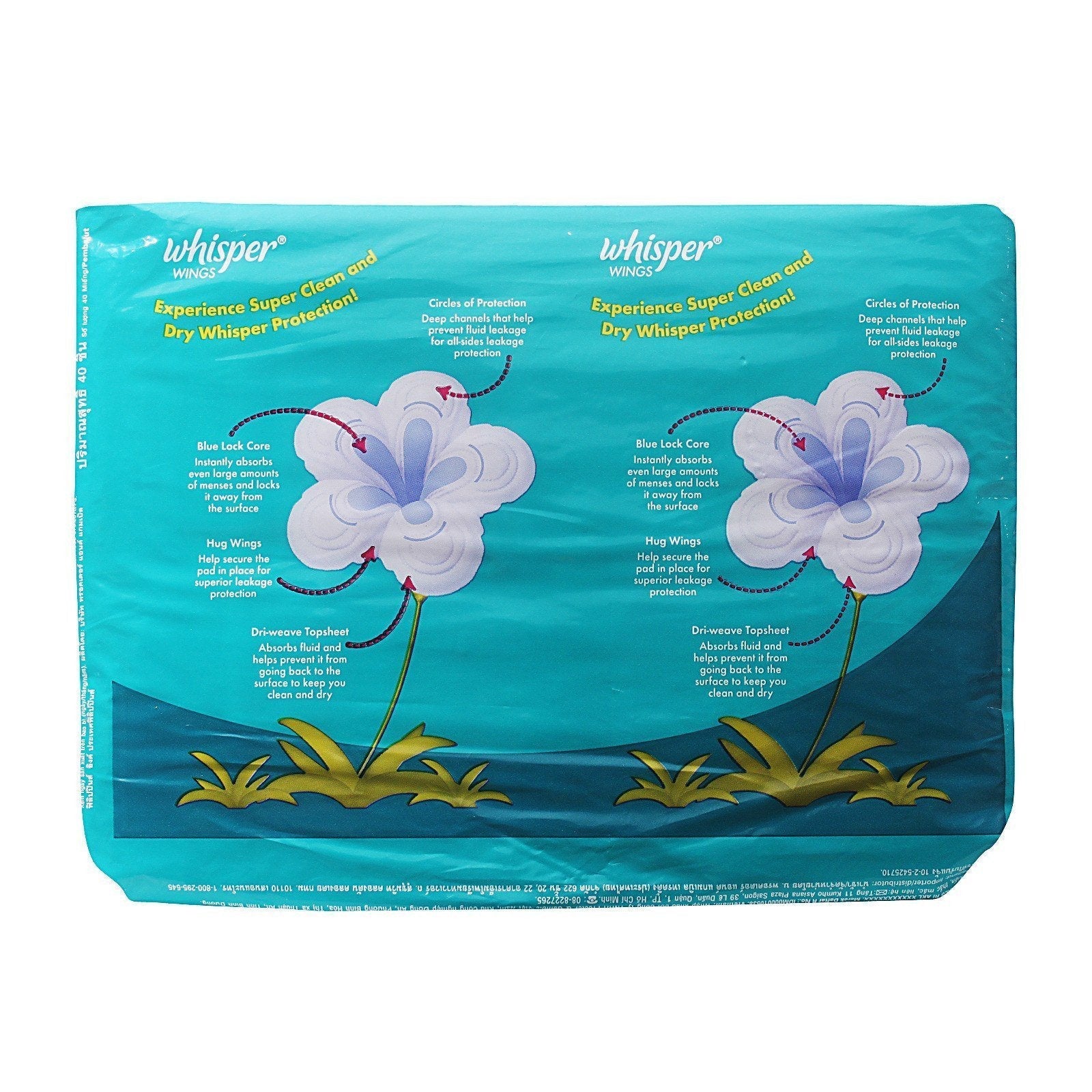Whisper - Regular Flow Wings 20sx2 Value Pack -  Panty Liners  Durio.sg