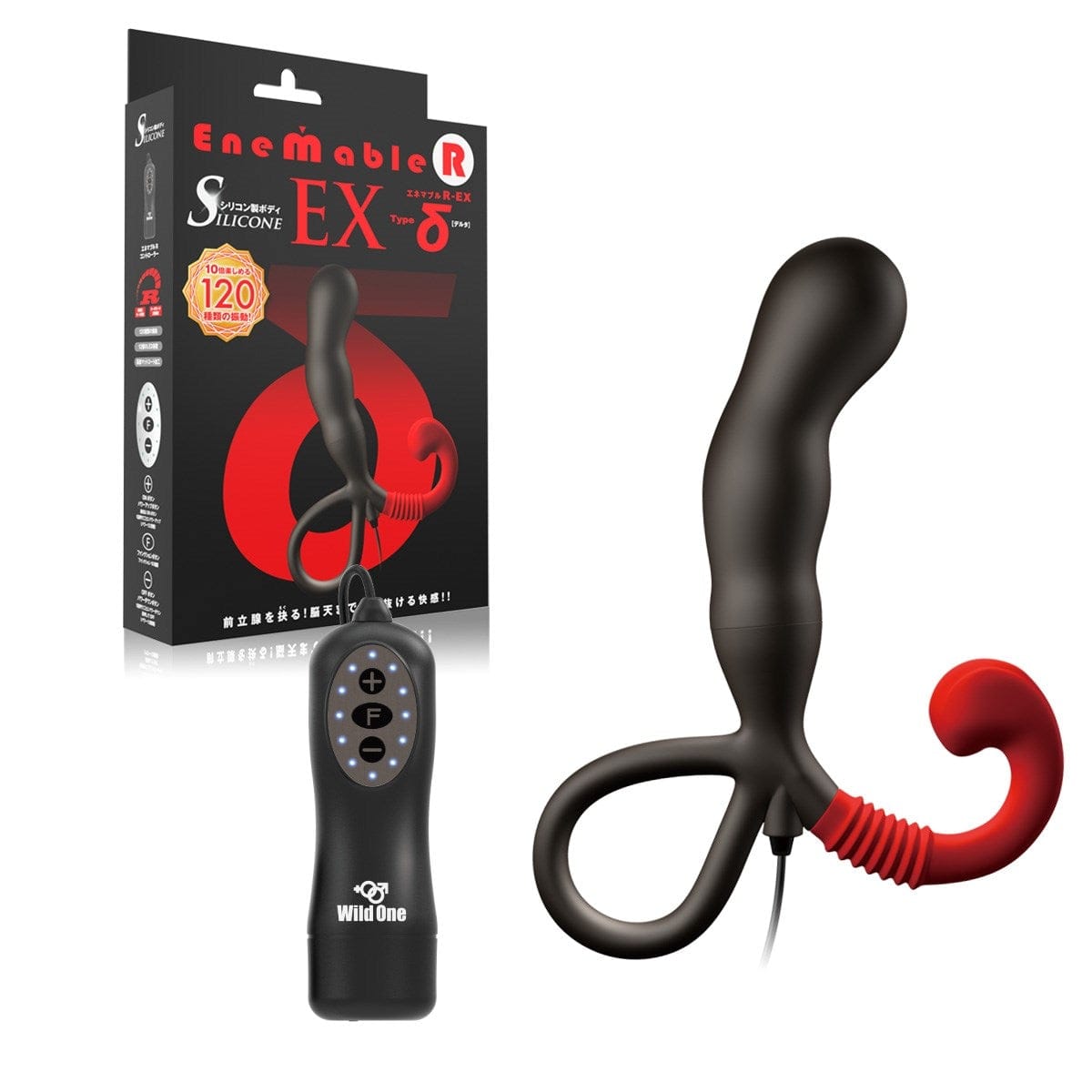 Wild One - Enemable R EX Type δ Delta Remote Control Prostate Massager (Black) -  Remote Control Anal Plug (Vibration) Non Rechargeable  Durio.sg