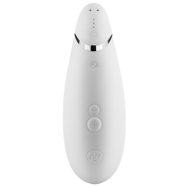 Womanizer - Premium Clit Massager (White/Chrome) -  Clit Massager (Vibration) Rechargeable  Durio.sg
