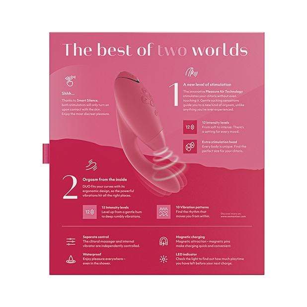 Womanizer - The Original Duo Clitoral Air Stimulator (Raspberry) -  Clit Massager (Vibration) Rechargeable  Durio.sg