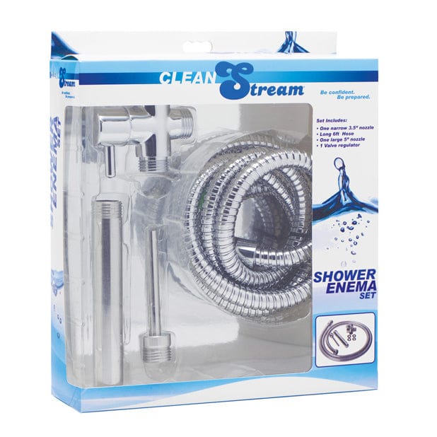 XR - CleanStream Deluxe Metal Shower Enema Set (Silver) -  Anal Douche (Non Vibration)  Durio.sg