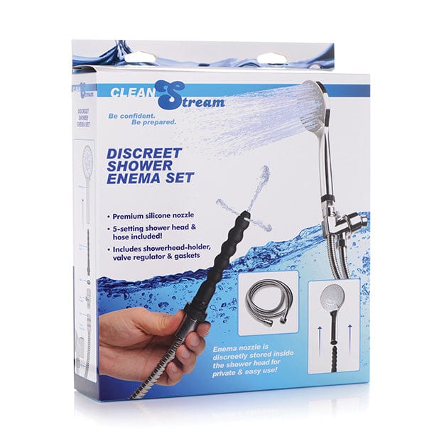 XR - CleanStream Discreet Shower Enema Set (Silver) -  Anal Douche (Non Vibration)  Durio.sg