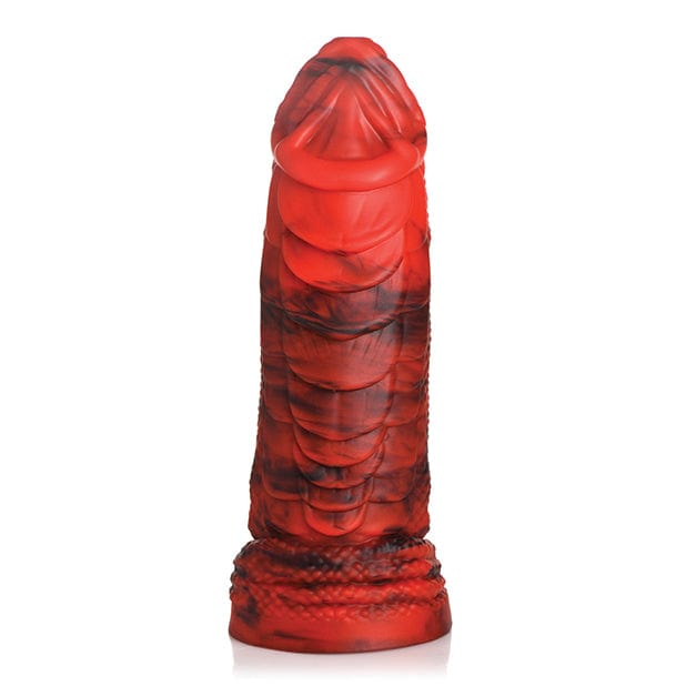 XR - Creature Cocks Fire Dragon Scaly Silicone Dildo (Red) -  Non Realistic Dildo with suction cup (Non Vibration)  Durio.sg