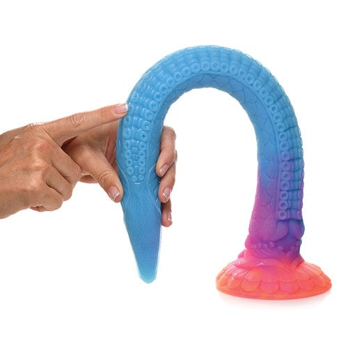 XR - Creature Cocks Glow in the Dark Makara Silicone Snake Dildo 18" (Multi Colour) -  Non Realistic Dildo with suction cup (Non Vibration)  Durio.sg