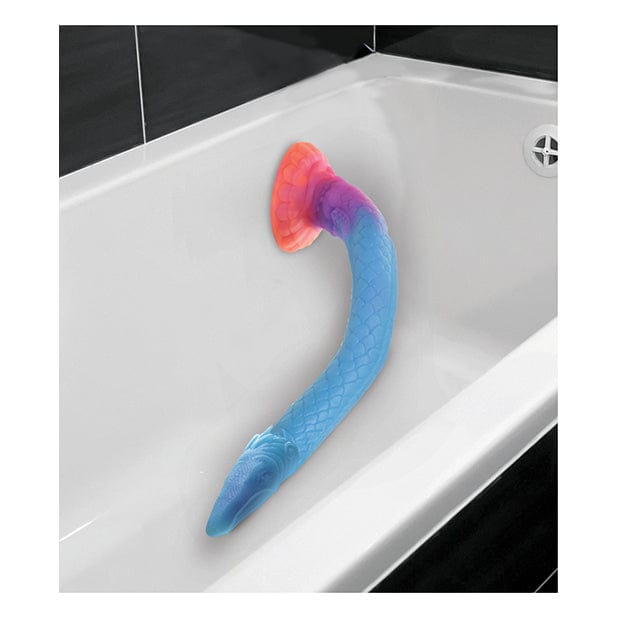 XR - Creature Cocks Glow in the Dark Makara Silicone Snake Dildo 18" (Multi Colour) -  Non Realistic Dildo with suction cup (Non Vibration)  Durio.sg