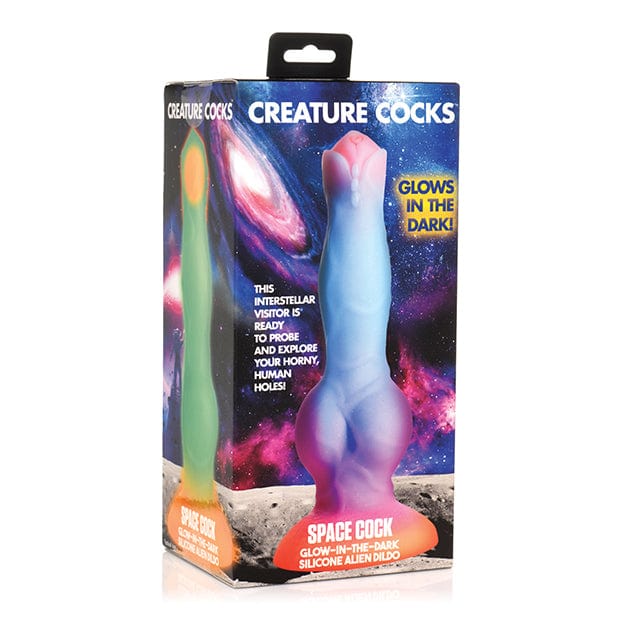 XR - Creature Cocks Glow in the Dark Space Cock Silicone Alien Dildo (Multi Colour) -  Non Realistic Dildo with suction cup (Non Vibration)  Durio.sg