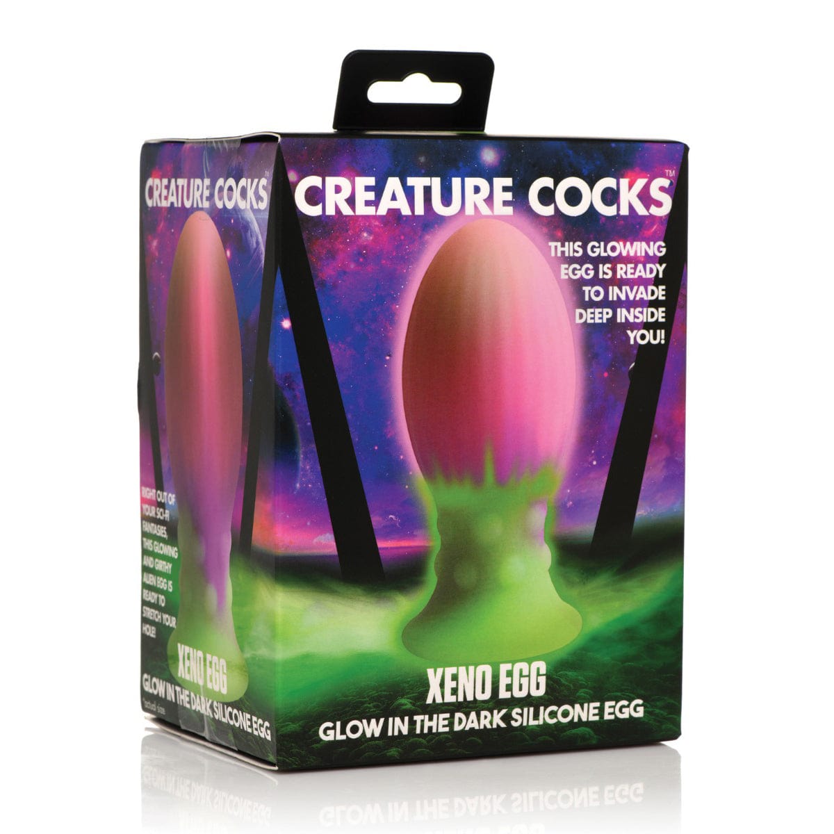 XR - Creature Cocks Glow in the Dark Xeno Silicone Egg Large (Multi Colour) -  Non Realistic Dildo with suction cup (Non Vibration)  Durio.sg