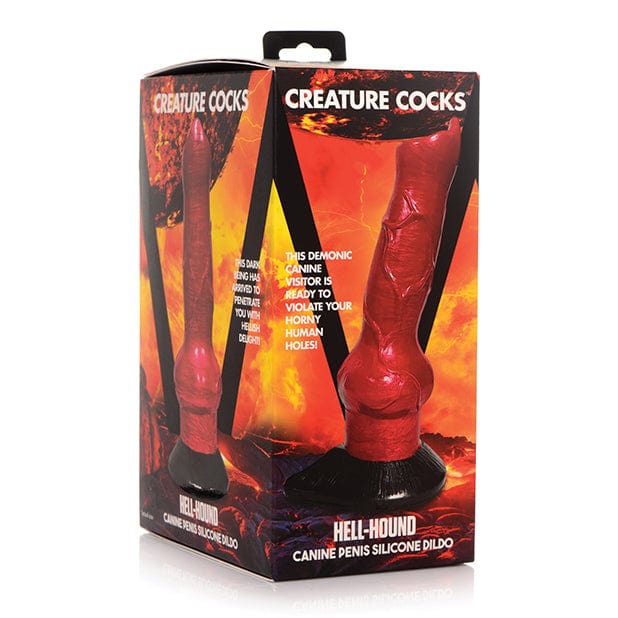 XR - Creature Cocks Hell Hound Canine Penis Silicone Dildo (Red/Black) -  Non Realistic Dildo with suction cup (Non Vibration)  Durio.sg
