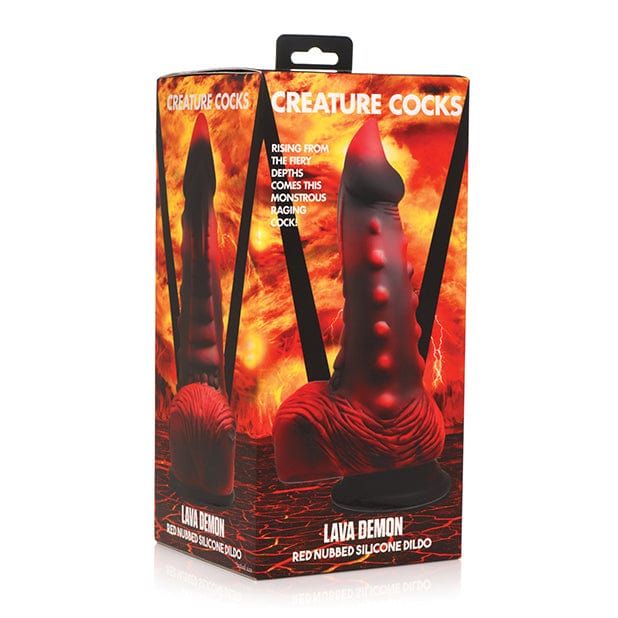 XR - Creature Cocks Lava Demon Thick Nubbed Silicone Dildo (Red) -  Non Realistic Dildo with suction cup (Non Vibration)  Durio.sg