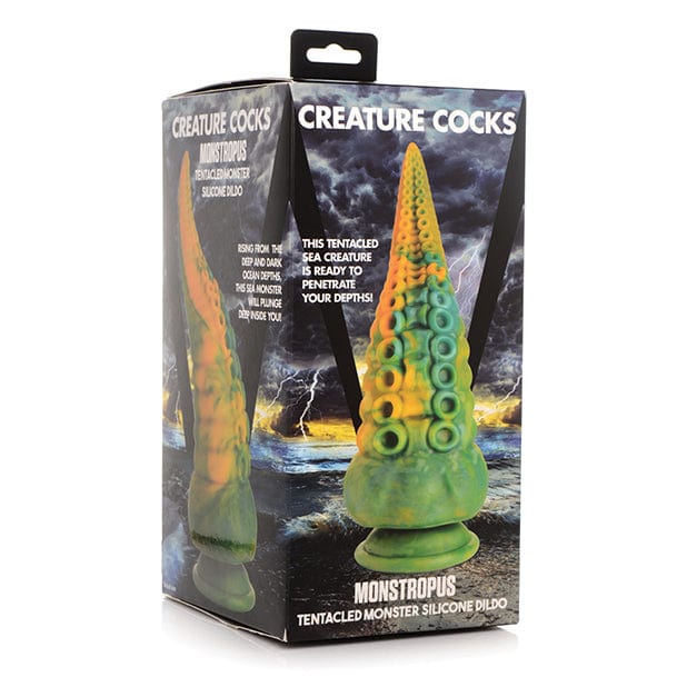 XR - Creature Cocks Monstropus Tentacled Monster Silicone Dildo (Green/Yellow) -  Non Realistic Dildo with suction cup (Non Vibration)  Durio.sg