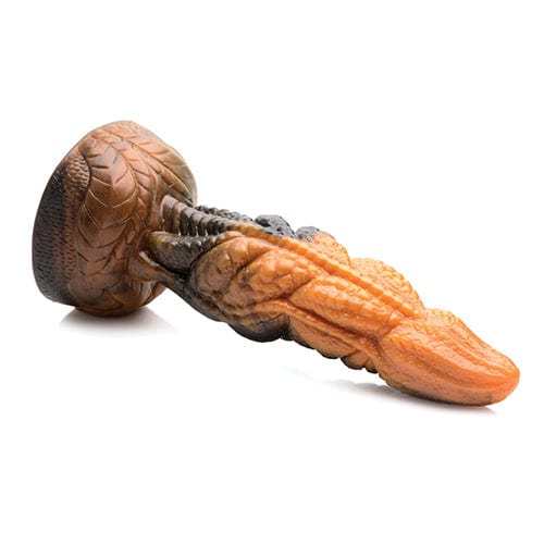 XR - Creature Cocks Ravager Rippled Tentacle Silicone Dildo (Orange/Black) -  Non Realistic Dildo with suction cup (Non Vibration)  Durio.sg