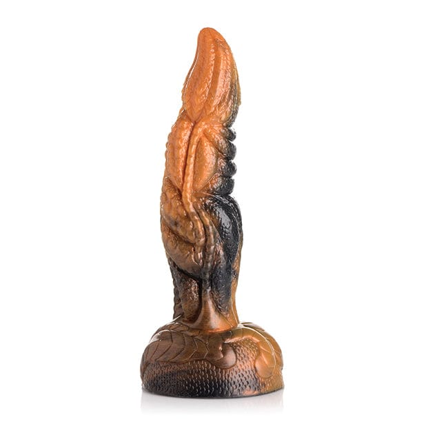 XR - Creature Cocks Ravager Rippled Tentacle Silicone Dildo (Orange/Black) -  Non Realistic Dildo with suction cup (Non Vibration)  Durio.sg