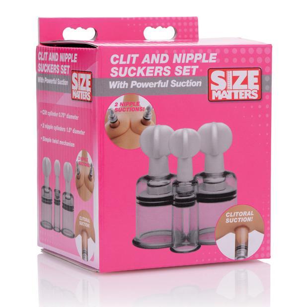XR - Size Matters Clit and Nipple Suckers Set (Clear) -  Clitoral Pump (Non Vibration)  Durio.sg