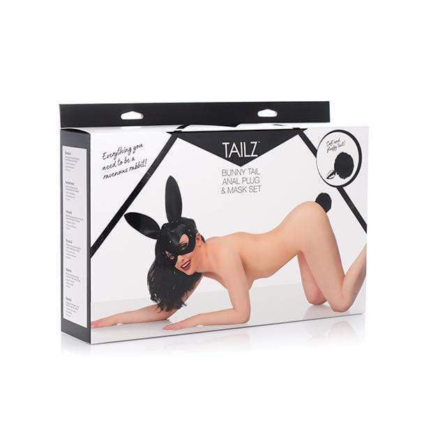 XR - Tailz Bunny Tail Anal Plug and Mask Set (Black) -  Anal Plug (Non Vibration)  Durio.sg