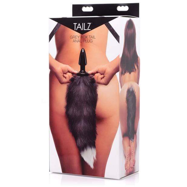 XR - Tailz Grey Fox Tail Anal Plug (Black) -  Anal Plug (Non Vibration)  Durio.sg