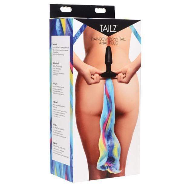 XR - Tailz Rainbow Pony Tail Anal Plug (Black) -  Anal Plug (Non Vibration)  Durio.sg