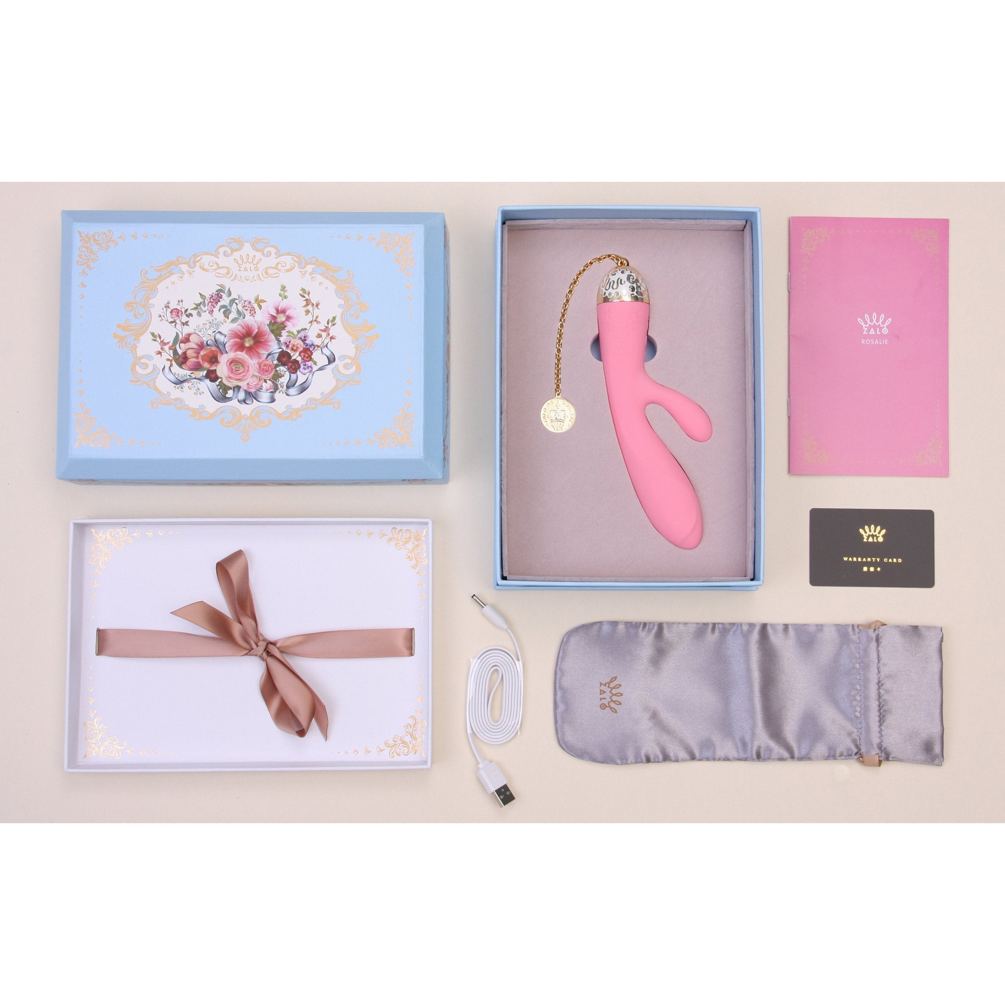 Zalo - Versailles Rosalie Rabbit Vibrator (Rouge Pink) -  Rabbit Dildo (Vibration) Rechargeable  Durio.sg