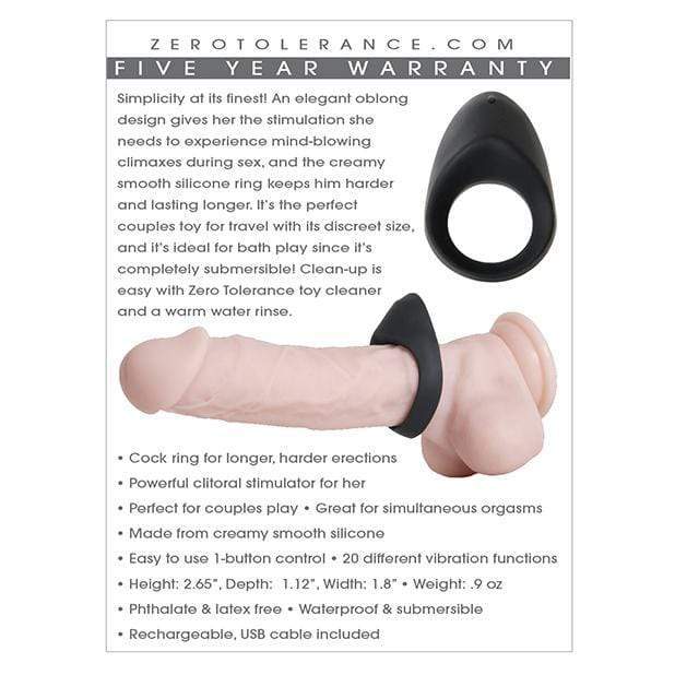 Zero Tolerance - Night Rider Vibrating Cock Ring (Black) -  Silicone Cock Ring (Vibration) Rechargeable  Durio.sg