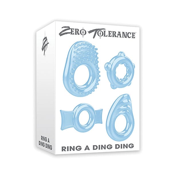 Zero Tolerance - Ring a Ding Ding Set of 4 Textured Cock Rings (Blue) -  Rubber Cock Ring (Non Vibration)  Durio.sg