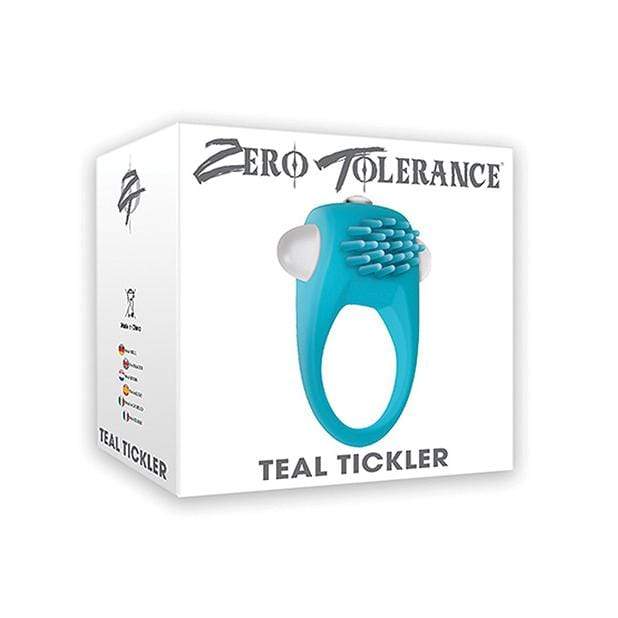 Zero Tolerance - Teal Tickler Vibrating Cock Ring (Blue) -  Silicone Cock Ring (Vibration) Non Rechargeable  Durio.sg