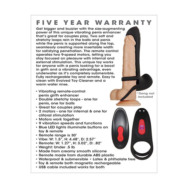 Zero Tolerance - Vibrating Girth Enhancer Silicone Remote Control Penis Extender (Black) -  Remote Control Cock Sleeves (Vibration) Rechargeable  Durio.sg