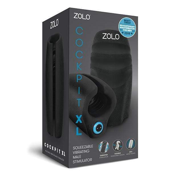 Zolo - Cockpit XL Palm Sized Squeezable Vibrating Male Stimulator Stroker (Black) -  Masturbator Soft Stroker (Vibration) Rechargeable  Durio.sg