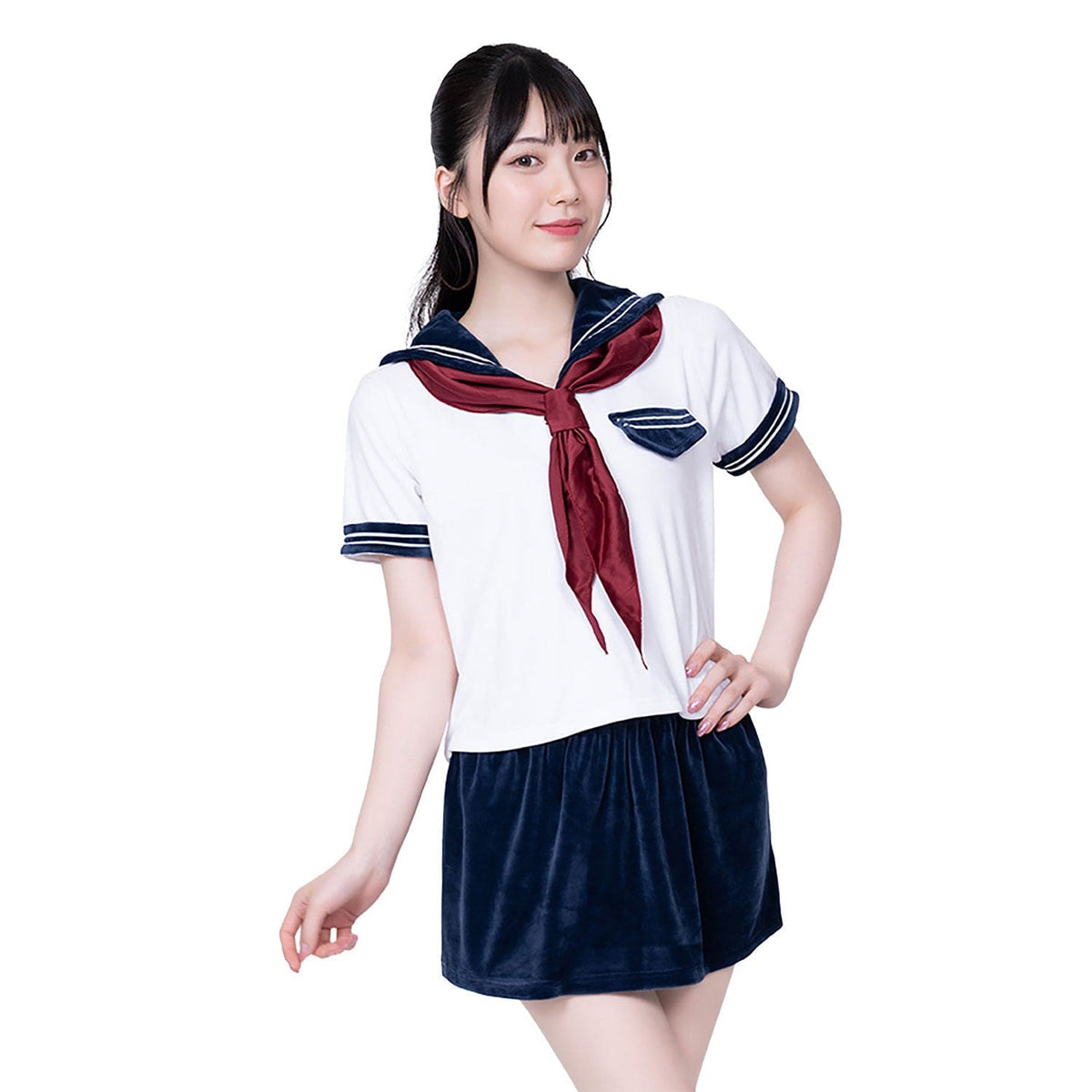 AandT - Fluffy and Cute Sailor Uniform Costume (White) AT1034 Durio.sg