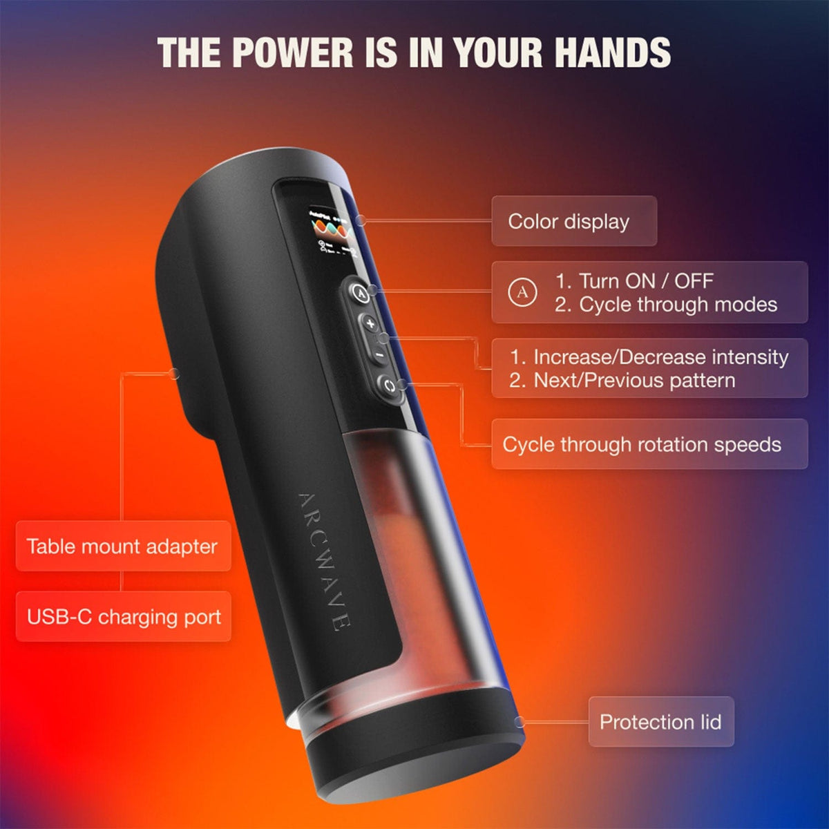Arcwave - Thruster App Controlled Thrusting and Rotating Stroker Masturbator AW1019 Durio.sg