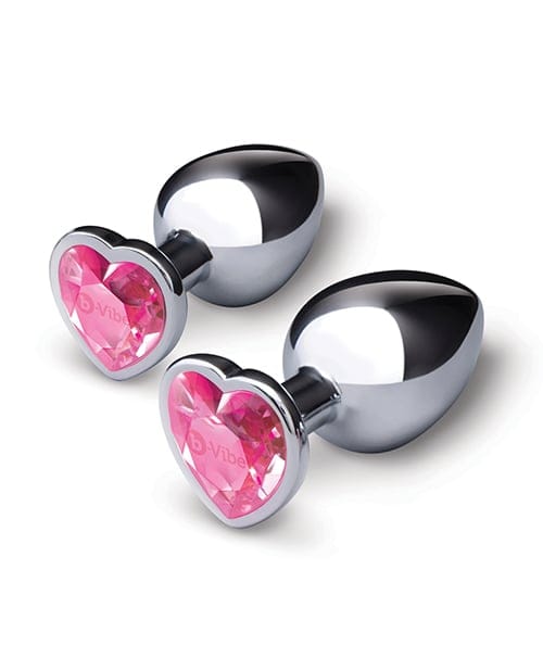 B-Vibe - Jewel Heart Metal Anal Plug Training Set (Silver) BV1025 Durio.sg