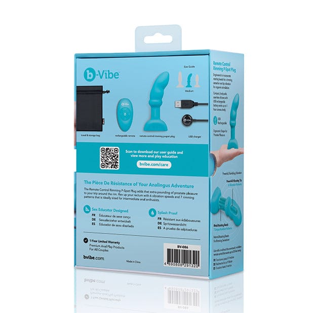 B-Vibe - Remote Control Rimming P Spot Anal Plug (Blue) BV1022 Durio.sg