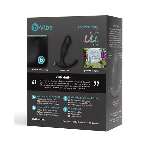 B Vibe - Rocker Plug Weighted Anal Plug (Black) BV1021 Durio.sg