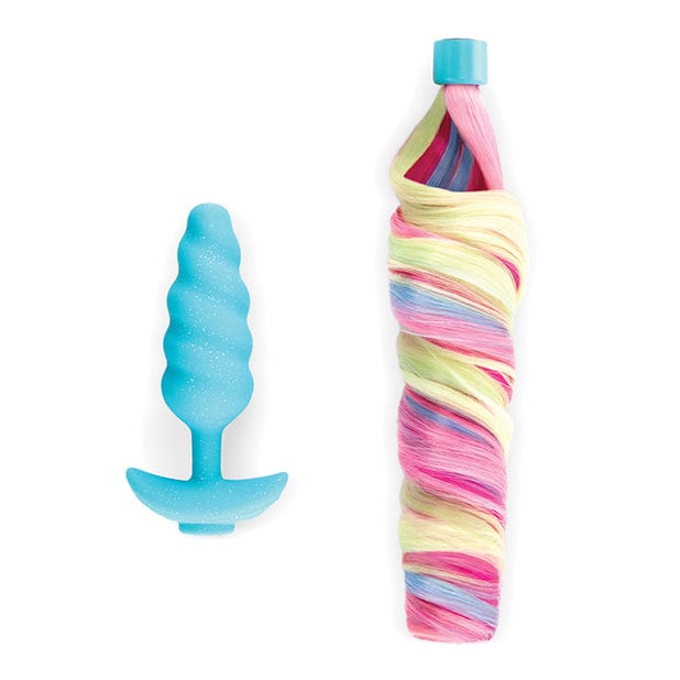 B Vibe - Unicorn Tail Vibrating Butt Plug Special Edition (Blue) BV1020 Durio.sg