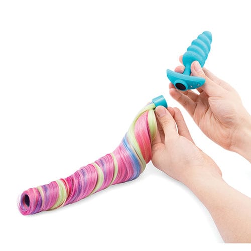 B Vibe - Unicorn Tail Vibrating Butt Plug Special Edition (Blue) BV1020 Durio.sg