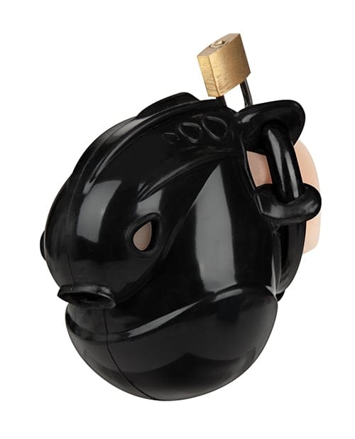 Blue Line - Full Restraint Silicone Cock and Balls Chastity Device (Black) BL1018 Durio.sg