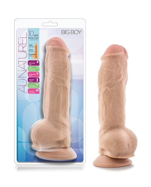 Blush Novelties - Au Naturel Big Boy Dual Density Suction Dildo (Beige) BN1181 Durio.sg