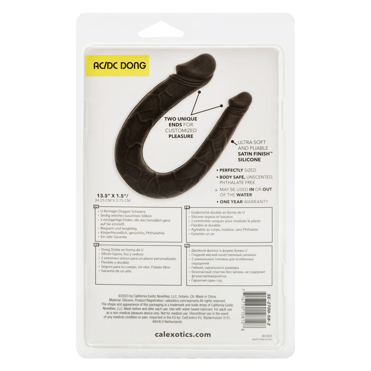 CalExotics - Boundless AC/DC Flexible Double Ended Silicone Dildo (Black) CE2186 Durio.sg