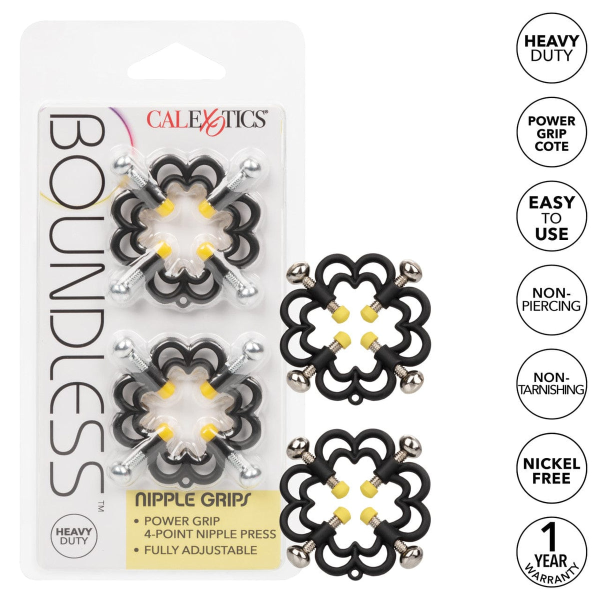 CalExotics - Boundless Adjustable Four Point Nipple Grips (Black) CE2187 Durio.sg