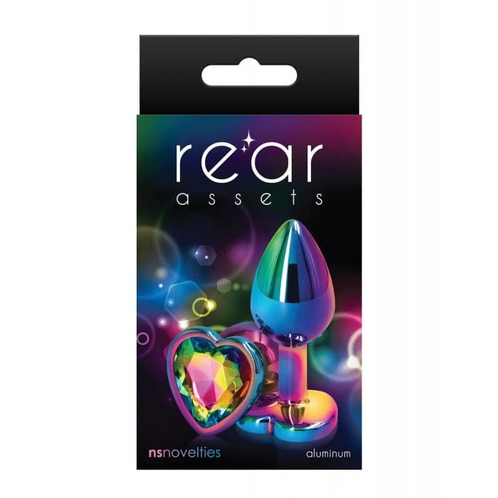 NS Novelties - Rear Assets Small Rainbow Heart Aluminium Anal Plug NS1175 Durio.sg