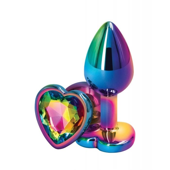 NS Novelties - Rear Assets Small Rainbow Heart Aluminium Anal Plug NS1175 Durio.sg