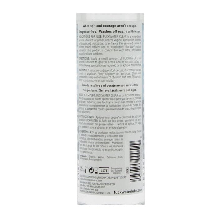 FuckWater - Clear H2O Water Based Personal Lubricant Durio.sg