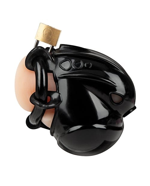 Blue Line - Full Restraint Silicone Cock and Balls Chastity Device (Black) BL1018 Durio.sg