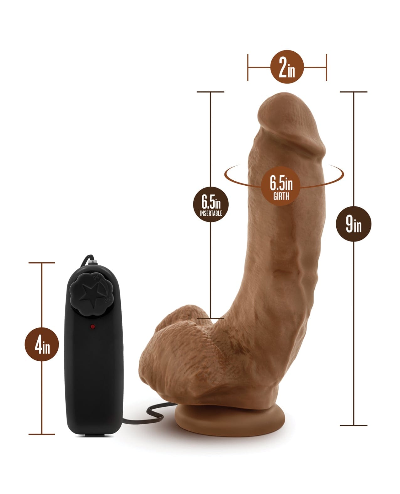 Blush Novelties - Coverboy The Boxer Vibrating Suction Dildo (Brown) BN1184 Durio.sg