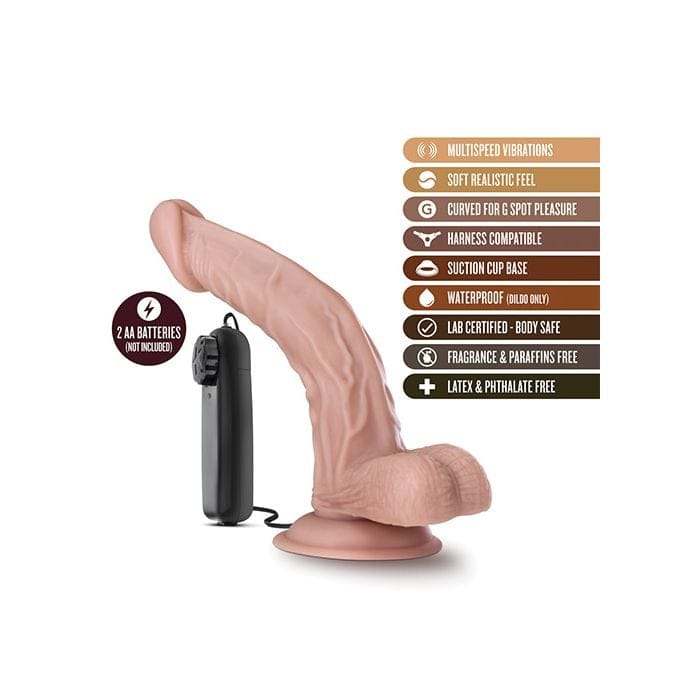 Blush Novelties - Dr Skin Dr Sean Curved Vibrating Suction Cup Dildo (Beige) BN1169 Durio.sg