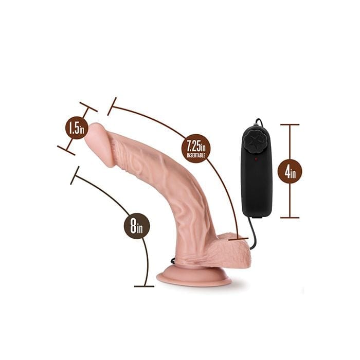 Blush Novelties - Dr Skin Dr Sean Curved Vibrating Suction Cup Dildo (Beige) BN1169 Durio.sg