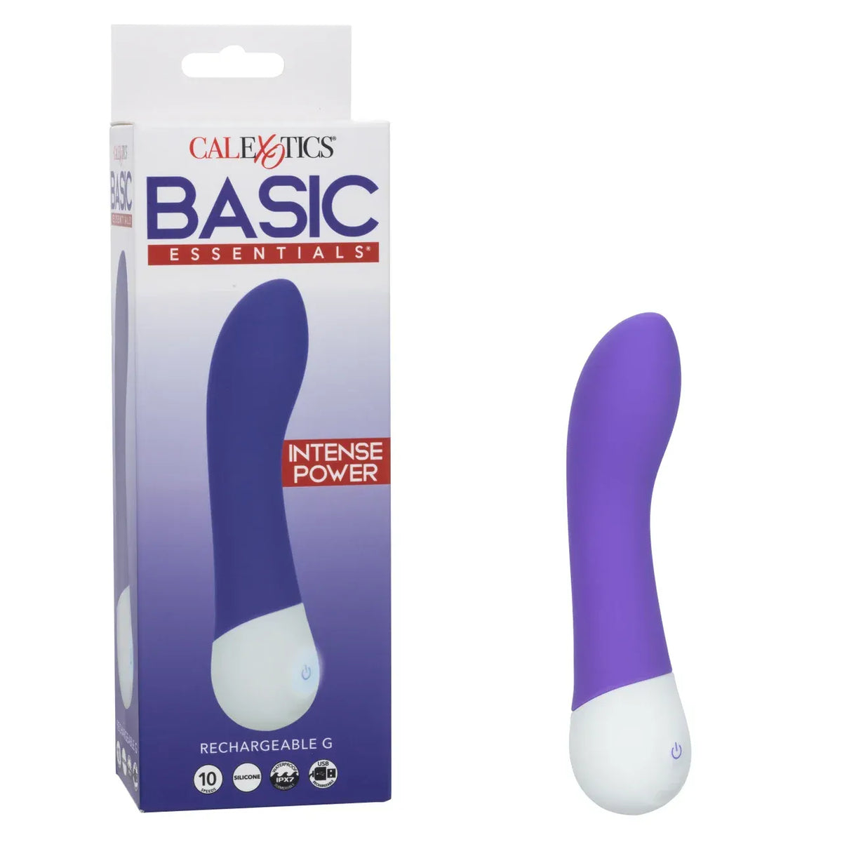 CalExotics - Basic Essentials Rechargeable Curved G Spot Vibrator (Purple) CE2183 Durio.sg