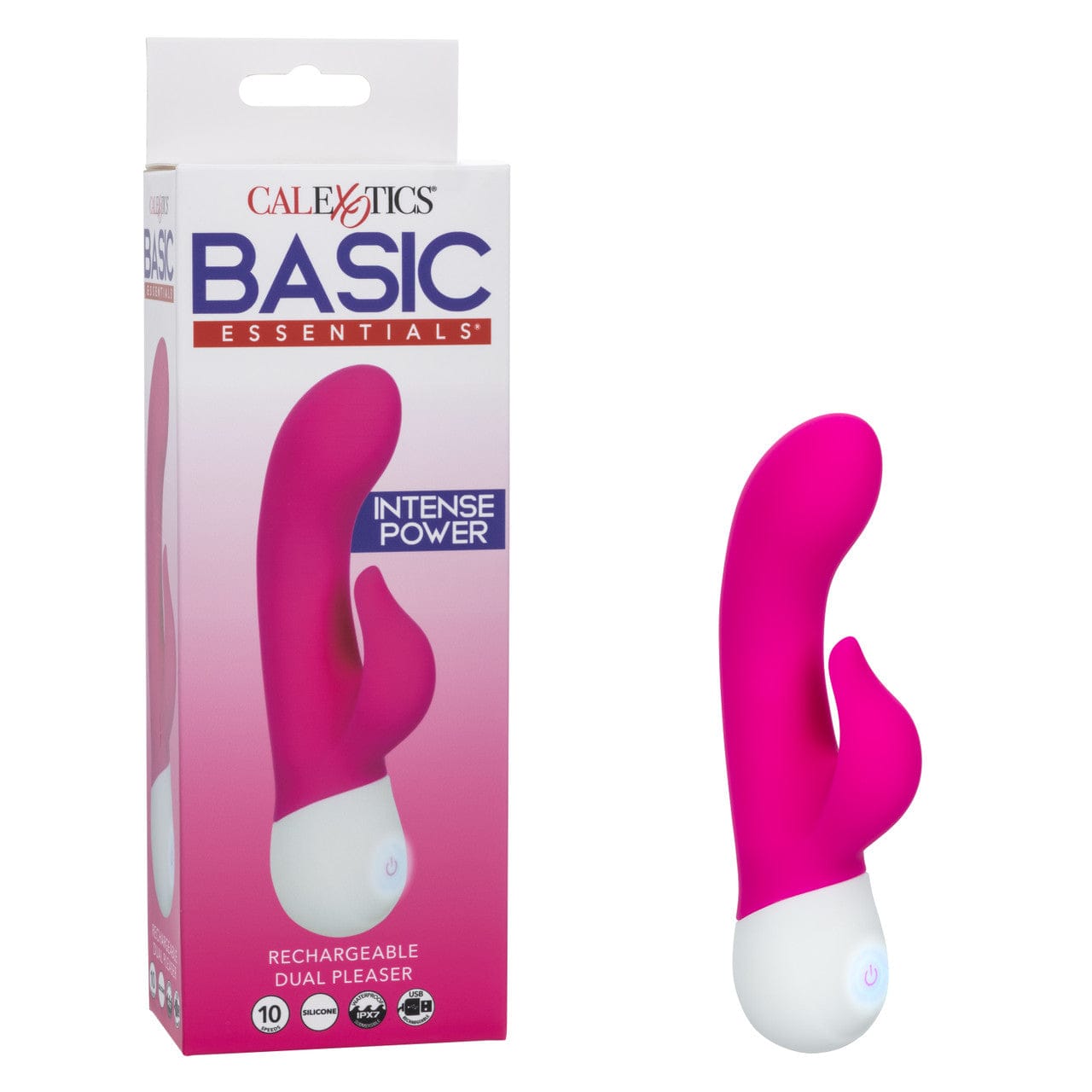 CalExotics - Basic Essentials Rechargeable Dual Pleaser (Pink) CE2182 Durio.sg